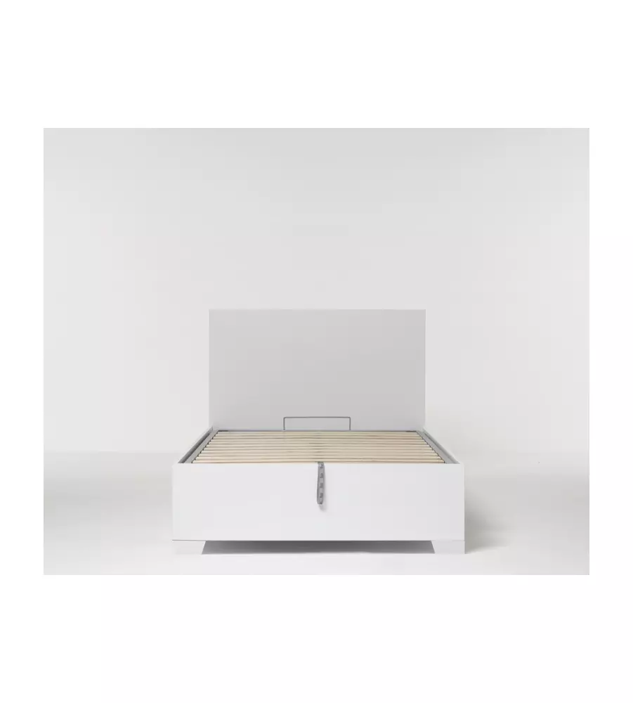 LETTO PIAZZA E MEZZA CONTENITORE CON PIEDINI "HI BOX" BIANCO 120X190 CM